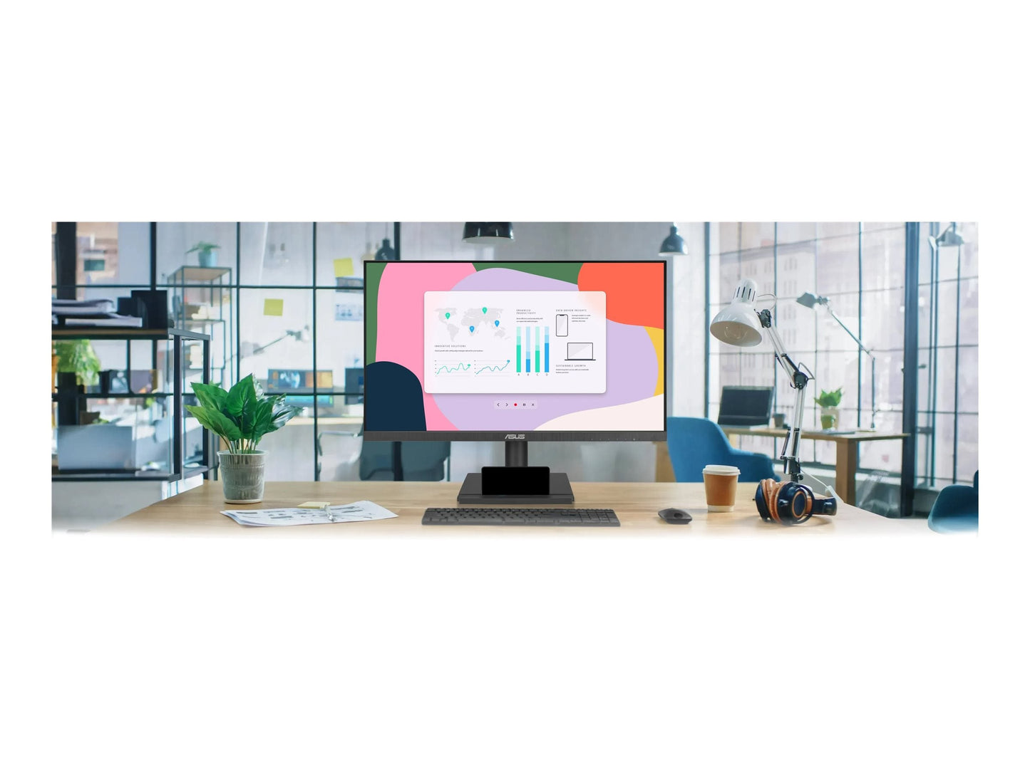 Asus VA27DQFS 27" Full HD IPS LED Monitor, 100Hz, 1ms MPRT, Adaptive-Sync, Frameless Design, HDMI/DisplayPort/VGA, Ergonomic Stand, Eye Care, USB Hub - VA27DQFS (3 Year Warranty)