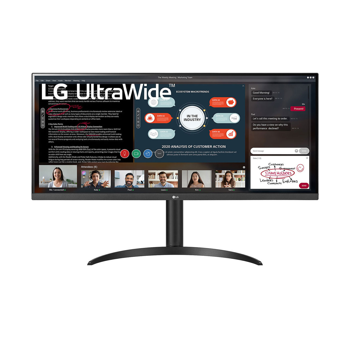 LG 34WP550-B 34" UltraWide FHD IPS HDR 75Hz Monitor (Brand New)