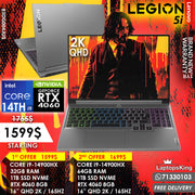 LENOVO LEGION 5i 16IRX9 83DG00AGUS CORE i9-14900HX RTX 4060 165HZ QHD 16" GAMING LAPTOPS (BRAND NEW)
