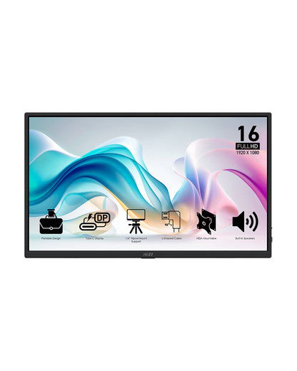 MSI PRO MP165 E6 16” FHD PORTABLE MONITOR (BRAND NEW)