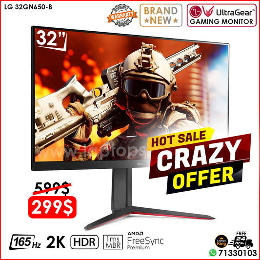 LG 32GN650-B UltraGear 32" 2K 165Hz 1ms Gaming Monitor (Brand New)
